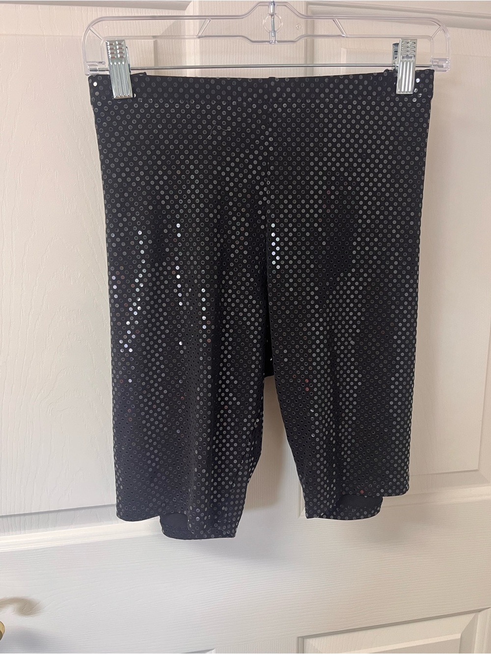 love J Black Sequin bike shorts